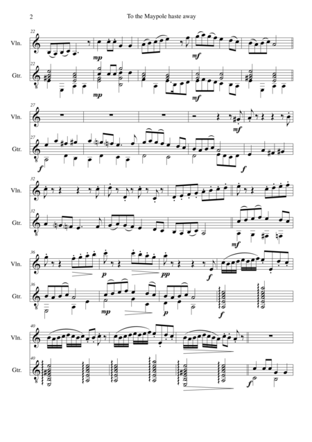 To The Maypole Haste Away Extended Version For Violin And Guitar Page 2