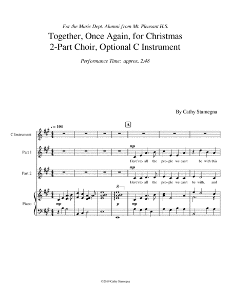 Together Once Again For Christmas 2 Part Choir Piano Acc Optional C Instrument Page 2