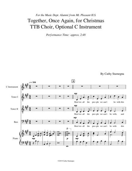 Together Once Again For Christmas Ttb Choir Piano Acc Optional C Instrument Page 2