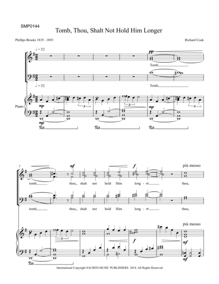 Tomb Thou Shalt Not Hold Him Longer Piano Vocal Page 2