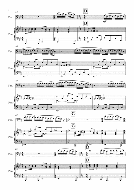 Total Eclipse Of The Heart Solo For Trombone Baritone Or Euphonium In Bass Clef With Piano Page 2