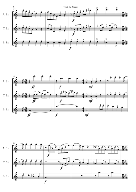 Tout De Suite Or Toot Sweet For Saxophone Trio Page 2
