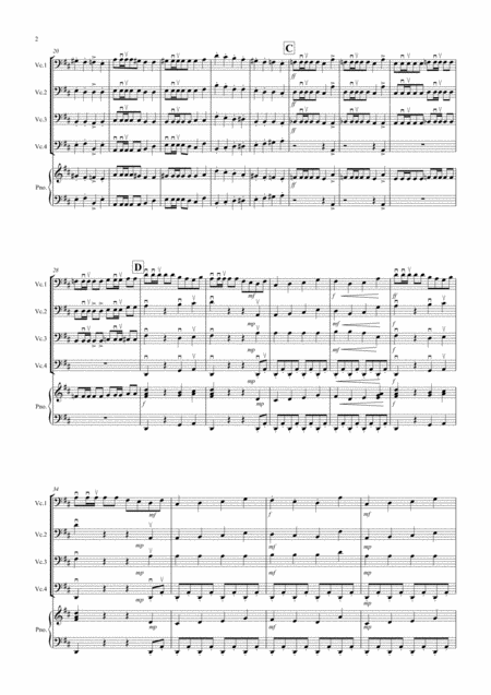 Trepak Fantasia From Nutcracker For Cello Quartet Page 2
