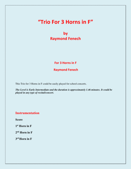 Trio For Horns In F 3 Horns In F Easy Beginner Page 2