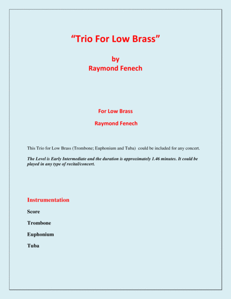 Trio For Low Brass Trombone Euphonium And Tuba Easy Beginner Page 2