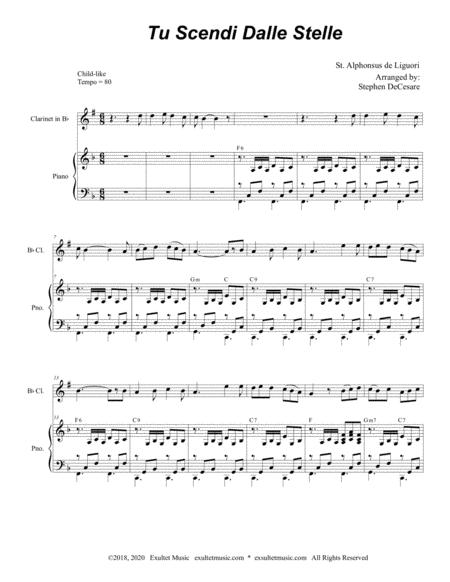 Tu Scendi Dalle Stelle For Bb Clarinet Solo And Piano Page 2