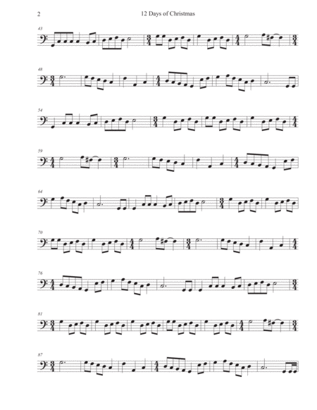 Twelve 12 Days Of Christmas Cello Page 2