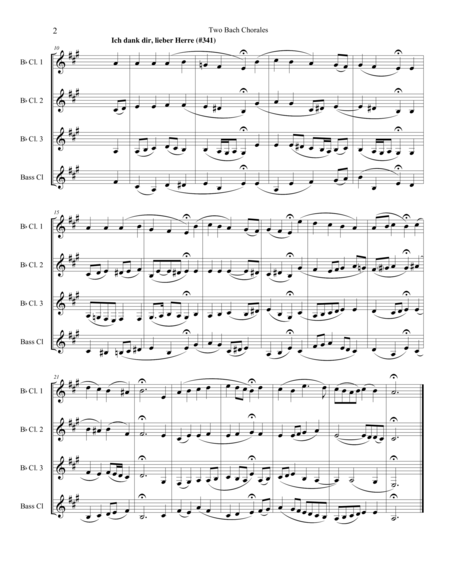 Two Bach Chorales For Clarinet Quartet Page 2