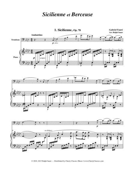 Two Pieces Sicilienne And Berceuse For Trombone Piano Page 2