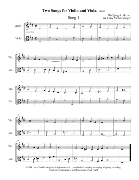 Two Songs For Violin And Viola K343 Page 2