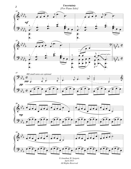 Uncertainty Piano Pieces For The Young No 4 Op 2 Page 2
