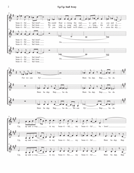 Up Up And Away For Ssa A Cappella Page 2