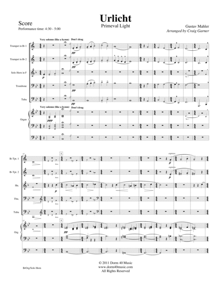 Urlicht Primeval Light Fourth Movement Symphony No 2 Solo Horn Page 2