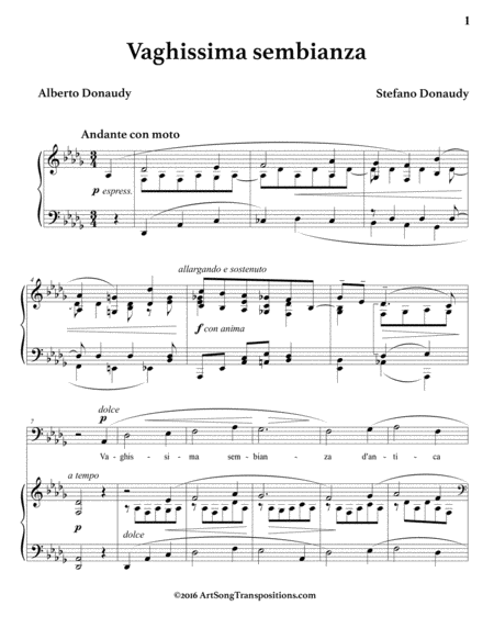 Vaghissima Sembianza D Flat Major Page 2