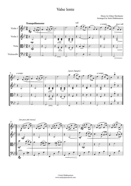 Valse Lente String Quartet Page 2