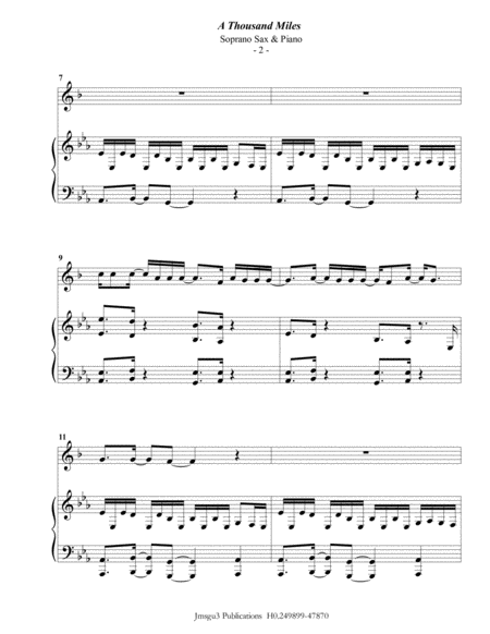 Vanessa Carlton A Thousand Miles For Soprano Sax Piano Page 2