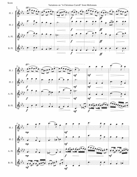 Variations On Remember O Thou Man A Christmas Carroll From Ravenscrofts Melismata For Flute Quartet 2 Flutes Alto Flute And Bass Flute Page 2
