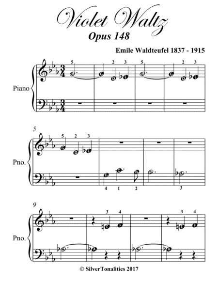 Violet Waltz Opus 148 Beginner Piano Sheet Music Page 2