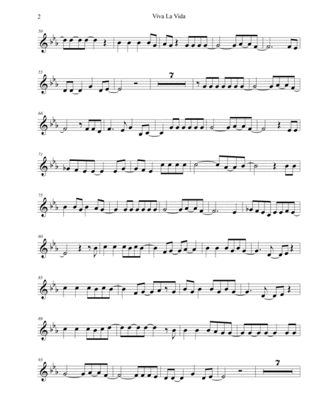 Viva La Vida Original Key English Horn Page 2