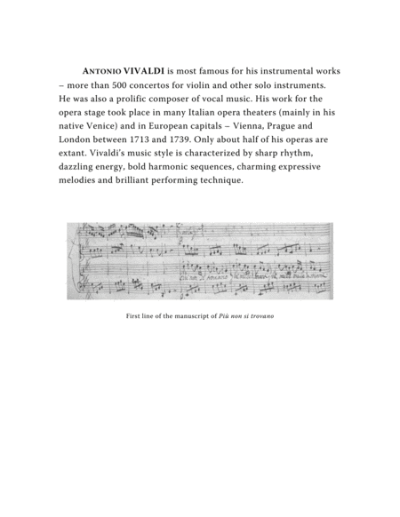 Vivaldi Antonio Pi Non Si Trovano Aria From The Opera L Olimpiade Arranged For Voice And Piano G Minor Page 2