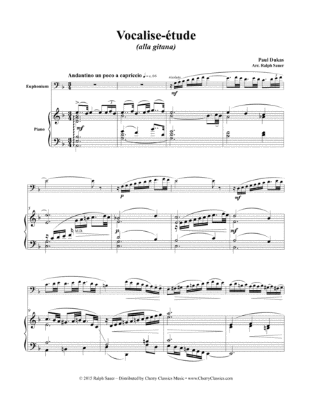 Vocalise Tude For Euphonium And Piano Page 2