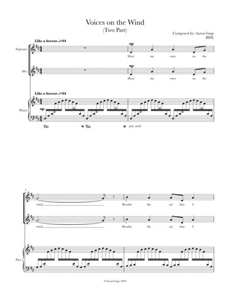 Voices On The Wind 2 Part Chorus Page 2