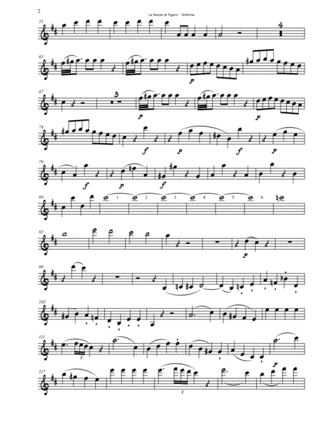 W A Mozart Le Nozze Di Figaro The Marriage Of Figaro Sinfonia For Clarinet Choir Set Of Parts Page 2