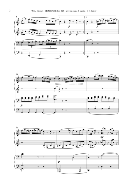 W A Mozart Serenade Kv 525 Eine Kleine Nachtmusik For Piano 4 Hands Ii Mov Page 2