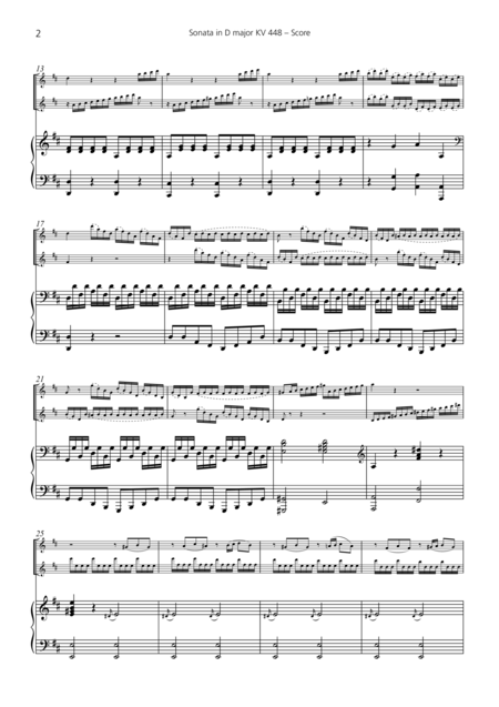 W A Mozart Sonata In D Major Kv 448 For 2 Flutes And Piano Page 2