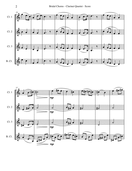 Wagner Bridal Chorus From Lohengrin For Clarinet Quartet Page 2