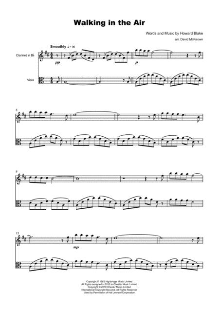 Walking In The Air Theme From The Snowman For Clarinet And Viola Duet Page 2