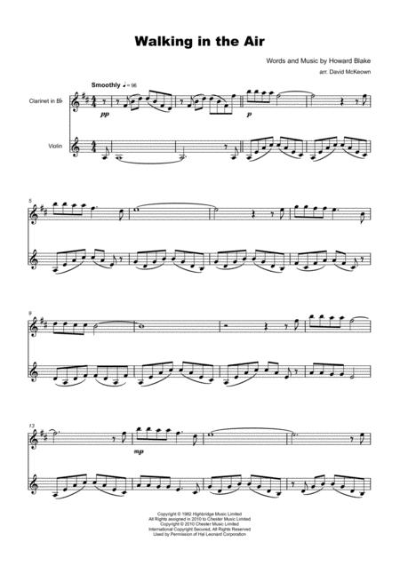 Walking In The Air Theme From The Snowman For Clarinet And Violin Duet Page 2