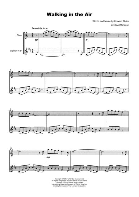 Walking In The Air Theme From The Snowman For Oboe And Clarinet Duet Page 2