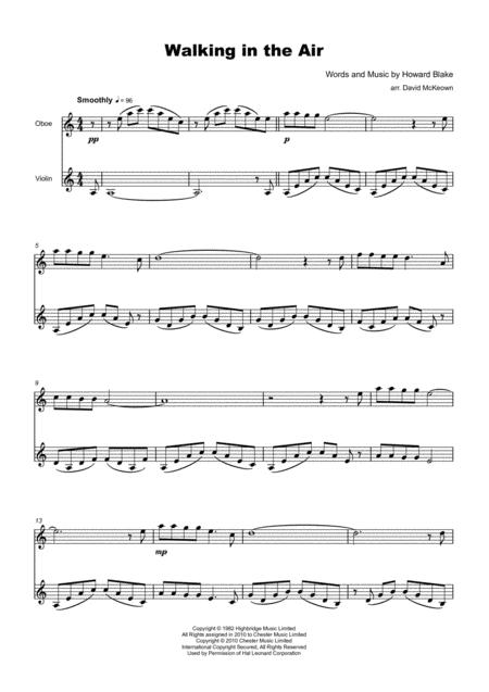 Walking In The Air Theme From The Snowman For Oboe And Violin Duet Page 2