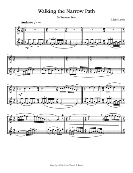 Walking The Narrow Path Trumpet Duet By Eddie Lewis Page 2