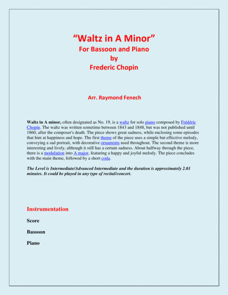 Waltz In A Minor Chopin Bassoon And Piano Chamber Music Page 2