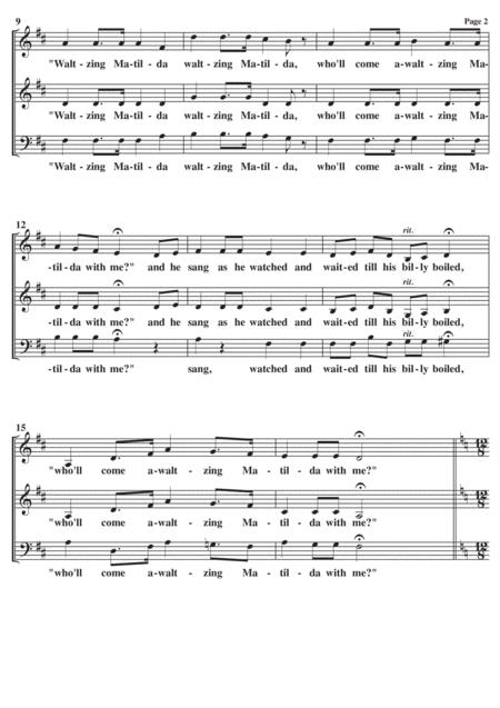 Waltzing Matilda Click Go The Shears A Cappella Sab Page 2