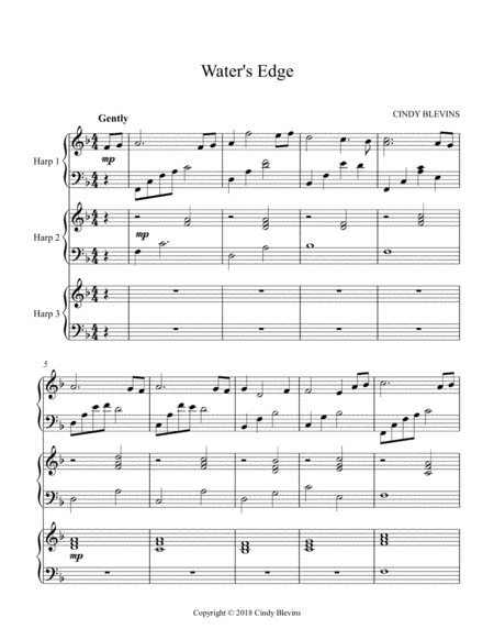Waters Edge Arranged For Harp Trio Page 2
