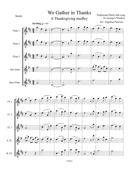 We Gather In Thanks For Flute Choir Page 2