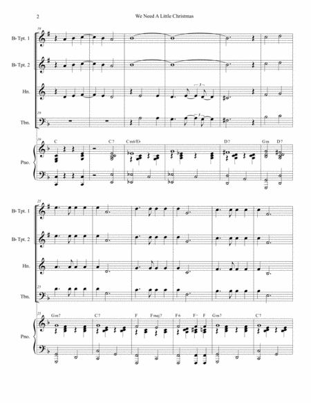 We Need A Little Christmas For Brass Quartet Page 2