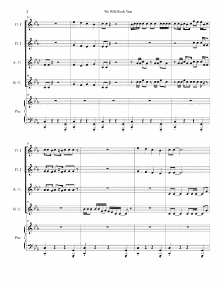 We Will Rock You For Flute Choir And Piano Page 2