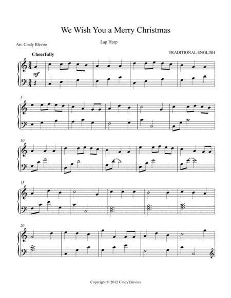 We Wish You A Merry Christmas Arranged For Lap Harp From My Book Winterscape The Lap Harp Version Page 2