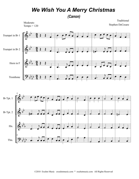 We Wish You A Merry Christmas Canon For Brass Quartet Page 2