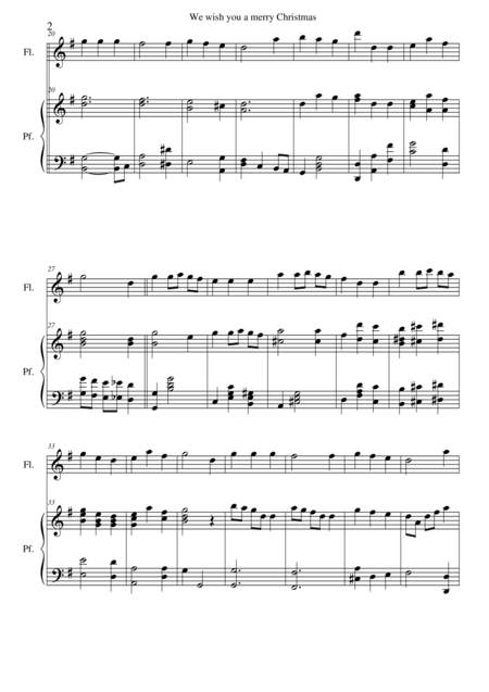 We Wish You A Merry Christmas Flute And Piano Page 2