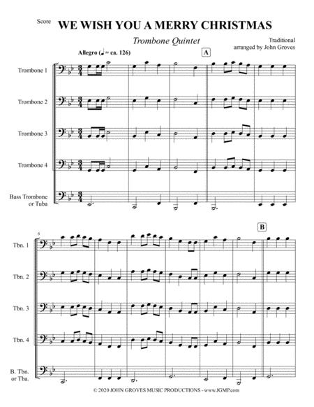 We Wish You A Merry Christmas Trombone Quintet Page 2