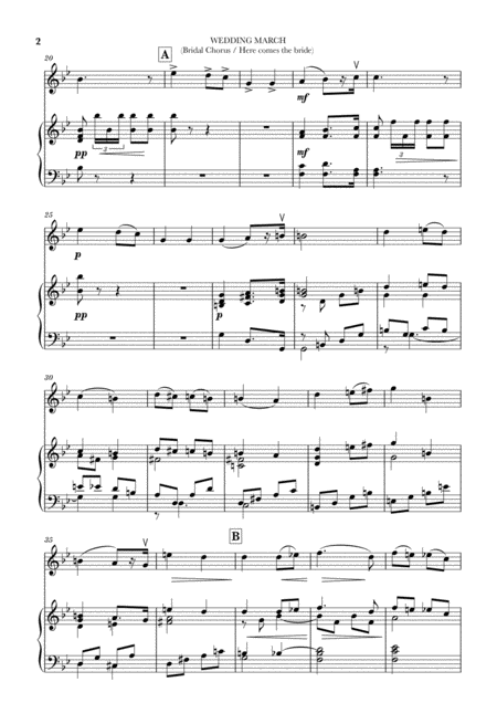 Wedding March Bridal Chorus Here Comes The Bride For Violin And Piano Page 2