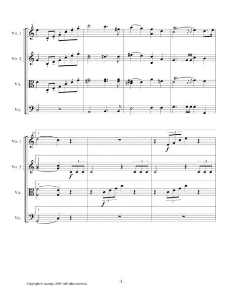 Wedding March By Mendelssohn Arranged For String Quartet Page 2