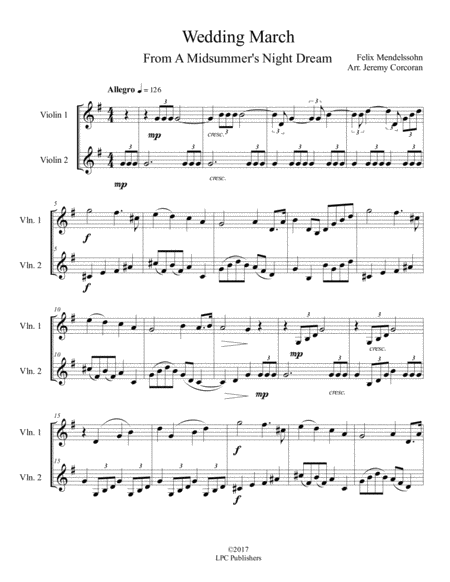 Wedding March From A Midsummer Nights Dream For Two Violins Page 2