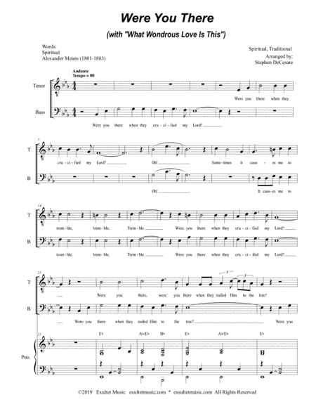 Were You There With What Wondrous Love Is This For 2 Part Choir Tb Page 2