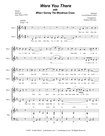 Were You There With When I Survey The Wondrous Cross For 2 Part Choir Page 2